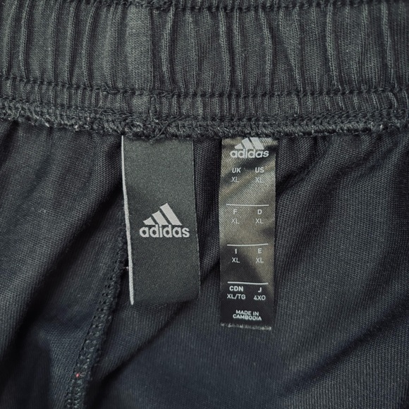 Adidas Performance Men's XL White Logo Black Pull on Slouchy Sweatpants Joggers - Picture 9 of 16